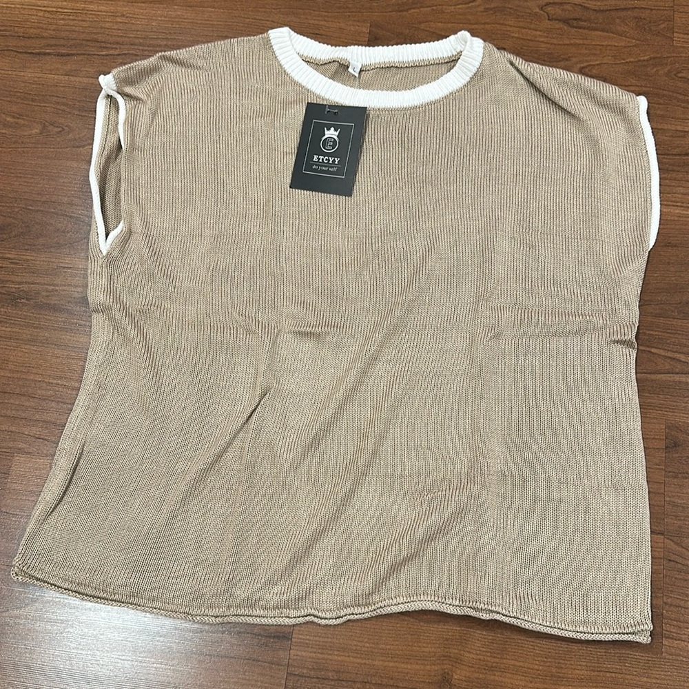 Tan Knit Top